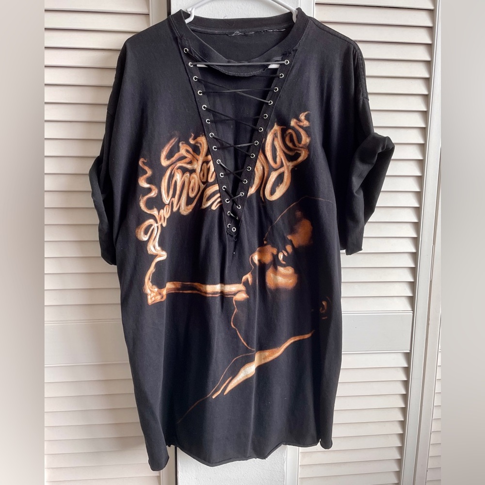 “The Notorious BIG” Handmade Custom V-neck Lace up T-shirt Dress